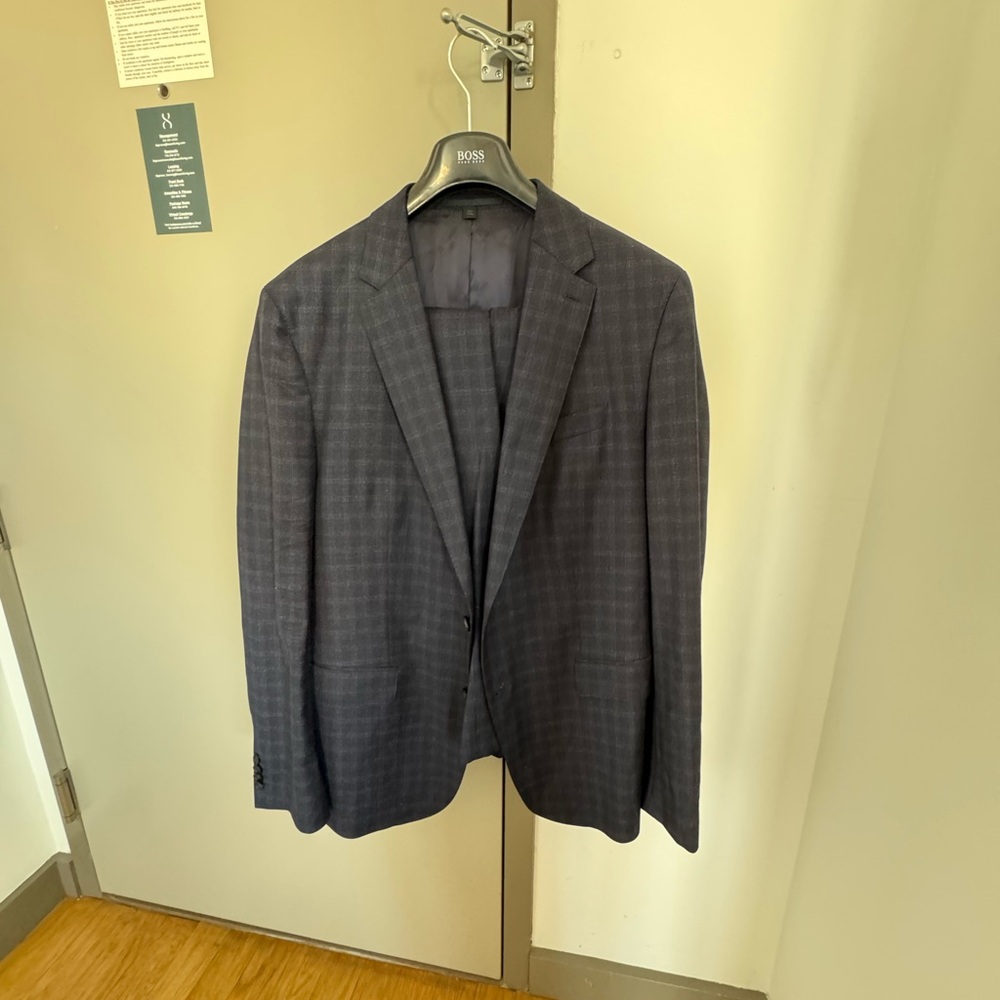 Hugo Boss Blue Checkered Suit